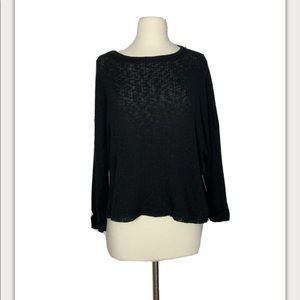 Abound Ribbed Top Cuffed Sleeves Black Small